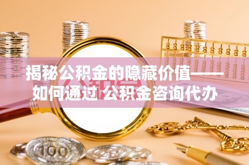 墨玉揭秘公积金的隐藏价值——如何通过 公积金咨询代办提取 优化财富管理