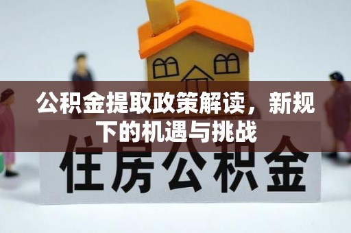 墨玉公积金提取政策解读，新规下的机遇与挑战