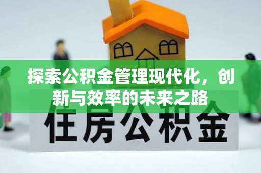 墨玉探索公积金管理现代化，创新与效率的未来之路