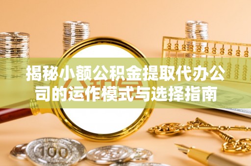墨玉揭秘小额公积金提取代办公司的运作模式与选择指南