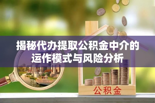 墨玉揭秘代办提取公积金中介的运作模式与风险分析