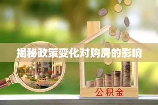 墨玉揭秘政策变化对购房的影响