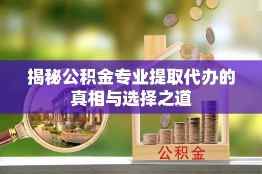 墨玉揭秘公积金专业提取代办的真相与选择之道
