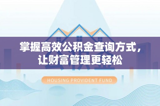 墨玉掌握高效公积金查询方式，让财富管理更轻松