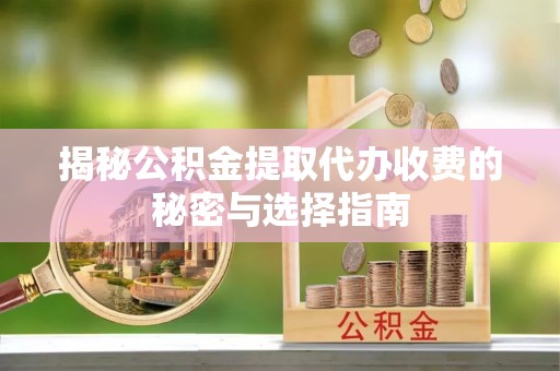 墨玉揭秘公积金提取代办收费的秘密与选择指南