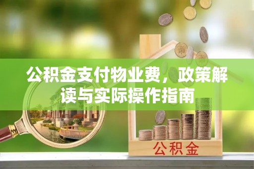 墨玉公积金支付物业费，政策解读与实际操作指南